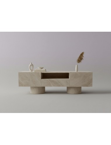 Çekmeceli Silindirik Ayaklı Traverten TV Ünitesi