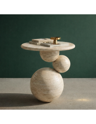 Zen Traverten Yan Sehpa