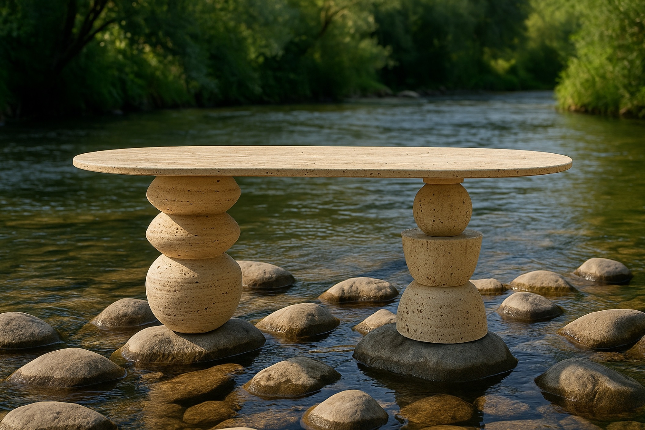 Balance Traverten Masa